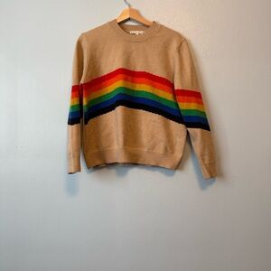 Young Fabulous & Broke Tan Sweater with Colorful Stripes